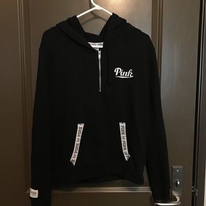 Black PINK 1/4 zip hoodie